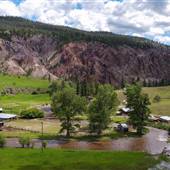 Bamford Ranch, Deadman River, Red Rock Formations and Coloured Hills in Deadman Valley