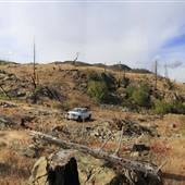 Greenstone Mountain Quarry Cliffs Overlooking Grasslands
