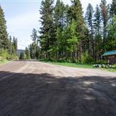 Lac Du Bois Road - Sign & Back Road into Forest & Gate