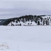 Highway 5A Kamloops-Merritt 101b - along Shumway Lake & Rowing Clubhouse WINTER