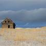 Frolek Log House Homestead in Grasslands WINTER