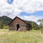 Cabin Homestead and Fields in Fraser River Valley