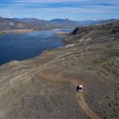 Deer Drive Plowe Cliff over Kamloops Lake - Drone