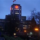 Vancouver City Hall - Winter and Night
