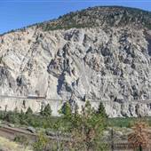 Thompson River Canyon & CNR Tracks at Kumsheen Rafting CLOSED IN WINTER